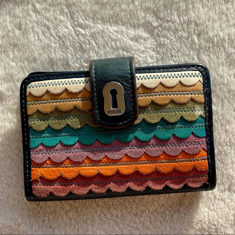 Fossil leather small travel wallet